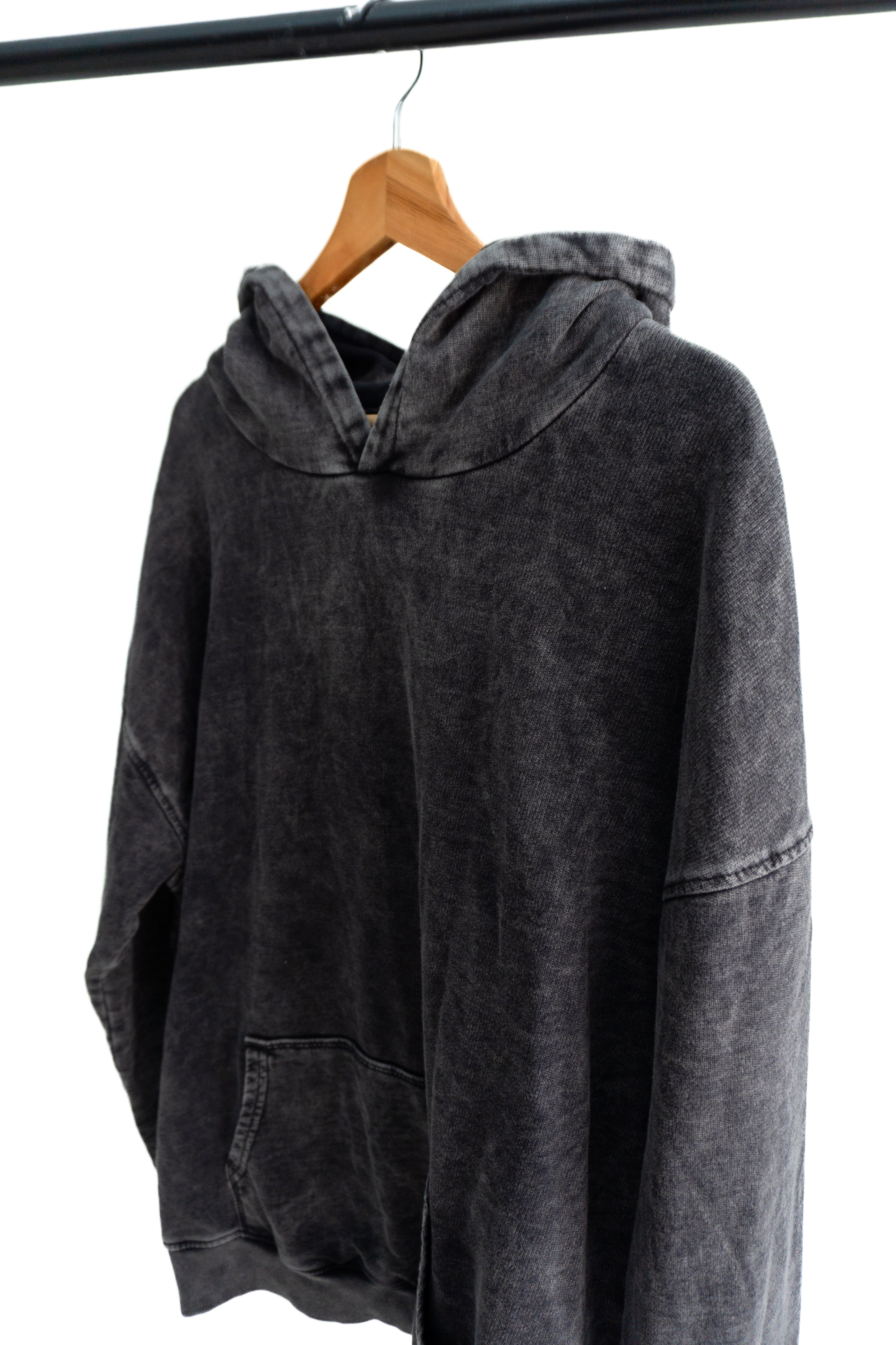 Hoodie Oversize Acid Wash - Negro