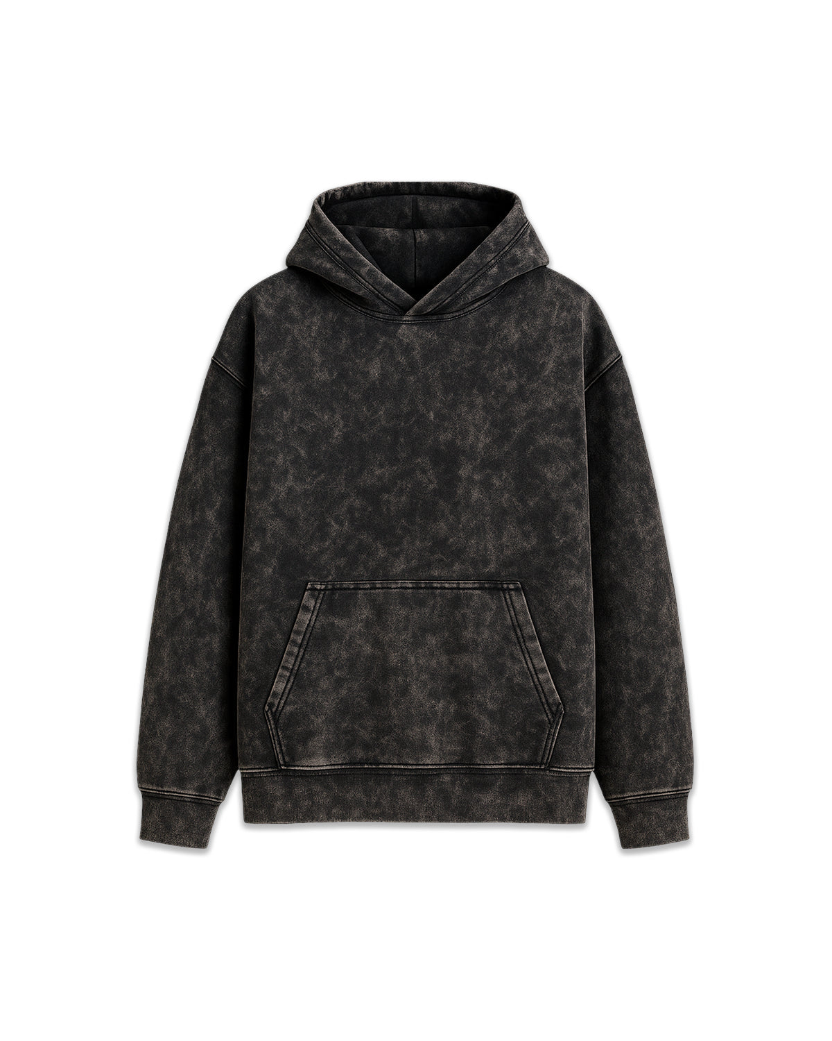 Hoodie Oversize Acid Wash - Negro