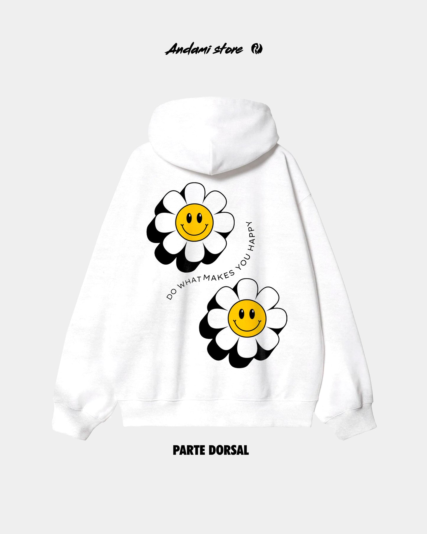 Unisex white daisies hoodie