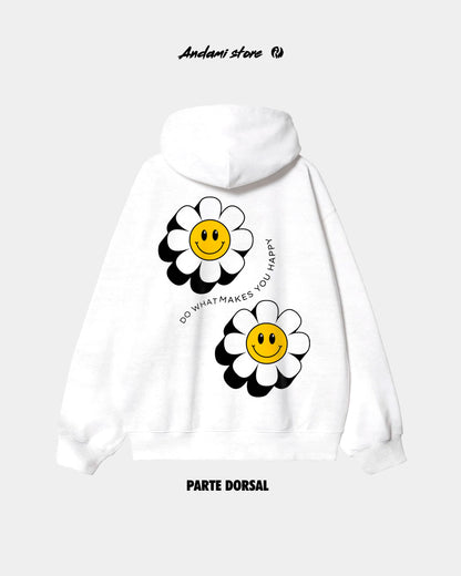 Unisex white daisies hoodie